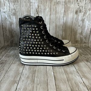 Iijin New York 4” Hidden Wedge Studded High Top Women’s Size 39 US 8 Sneakers